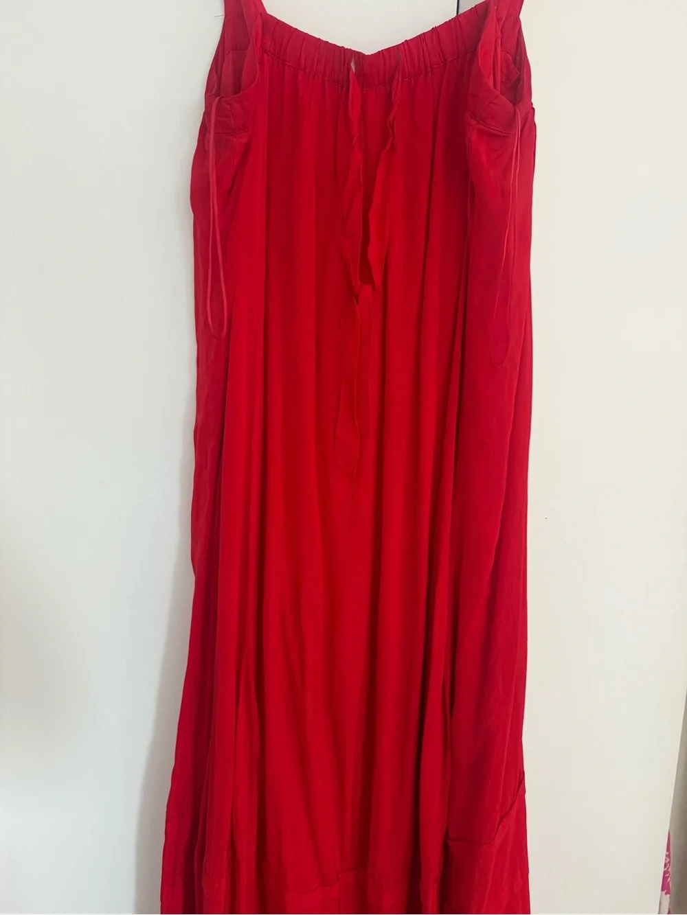 J. Crew Pintuck Red Midi Dress in Drapey Organza - Like New (Small)